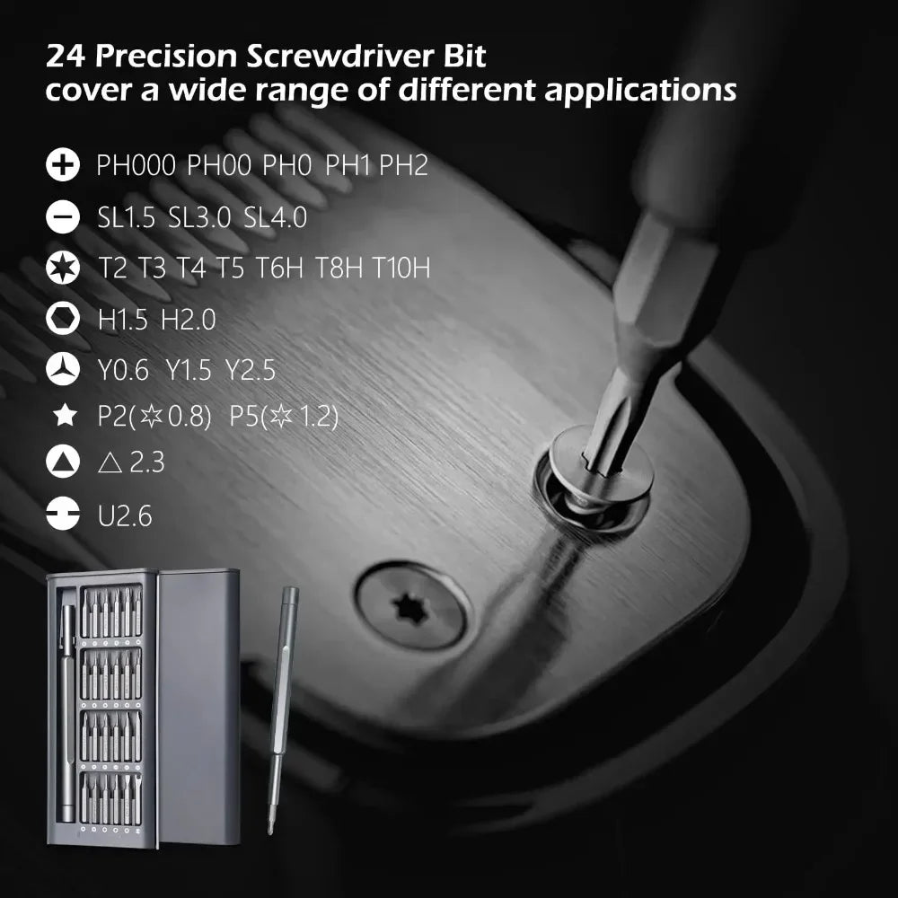 Precision Screwdriver Set 25 in 1 Screw Driver Se Hexagonal Flat Head Magnetic Screwdriver Head for Iphone PC Watchcameraglasses