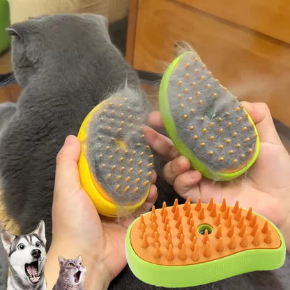 Steamy Brush Cat Dog Steam Brush Electric Sprayer for Massage Pet Grooming Tool Shedding 3 in 1 Electric Sprays Massage Combs