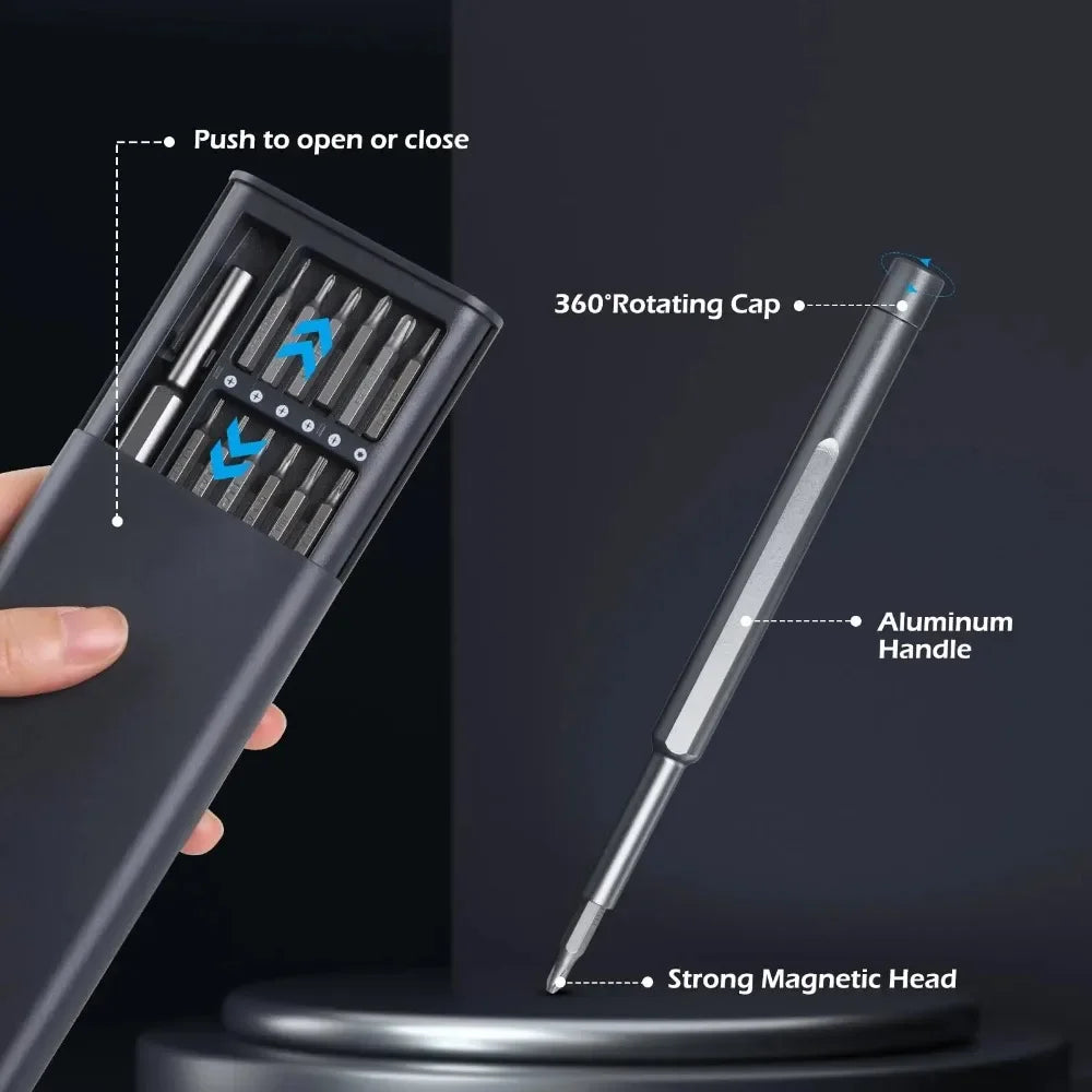 Precision Screwdriver Set 25 in 1 Screw Driver Se Hexagonal Flat Head Magnetic Screwdriver Head for Iphone PC Watchcameraglasses