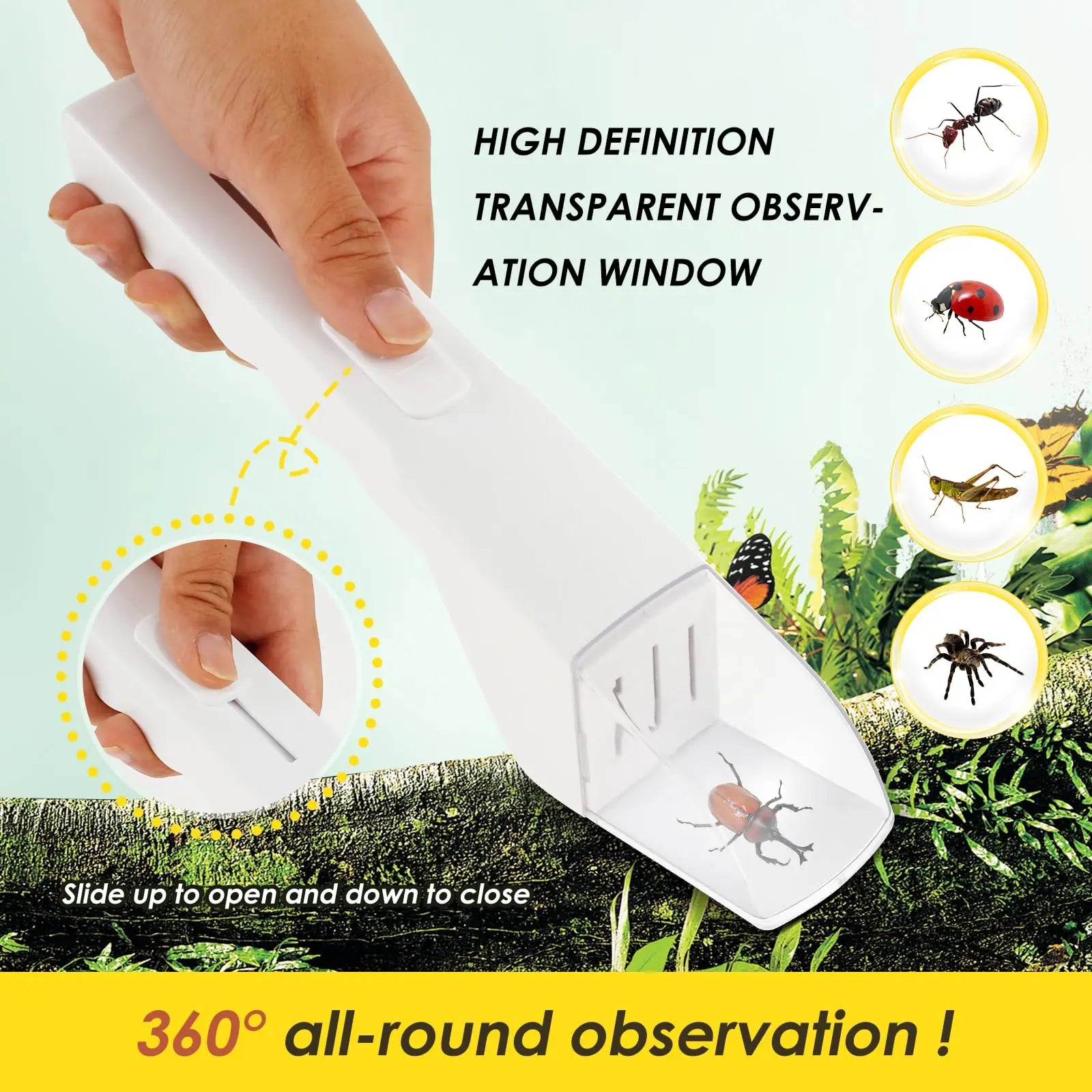 Insect Catcher for Kids Indoor, Contactless Humane Bug Catching Tool for Exploring Nature Gifts Fly Traps Outdoor