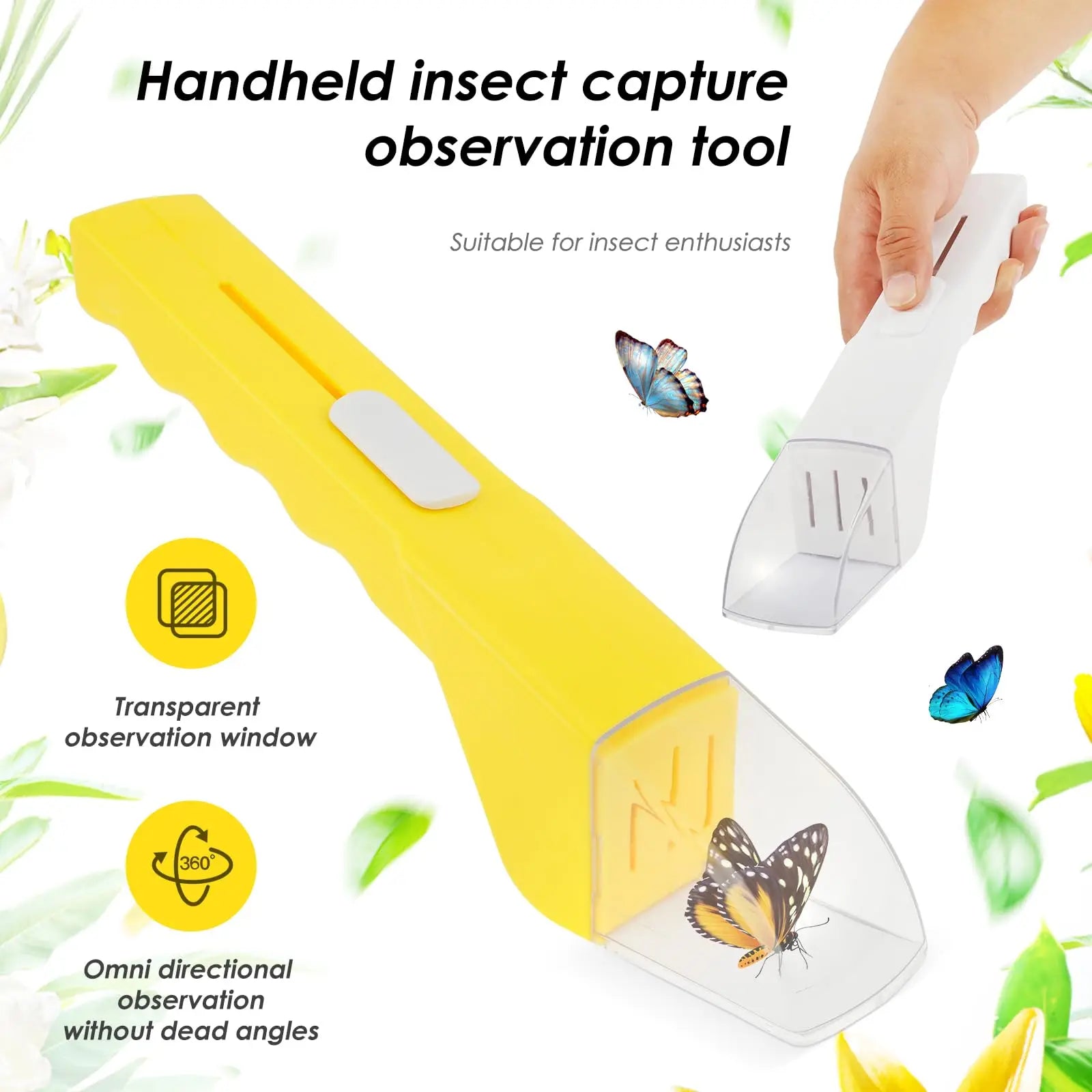 Insect Catcher for Kids Indoor, Contactless Humane Bug Catching Tool for Exploring Nature Gifts Fly Traps Outdoor