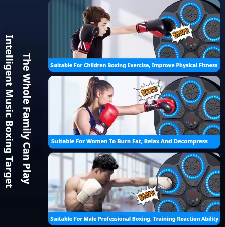New Music Boxing Machine Smart Bluetooth Wall Mounted Music Boxing Trainer Gym Home Electronic Boxing Target Punching Equipment