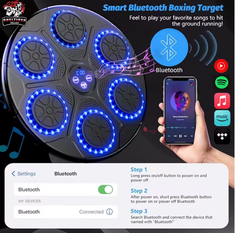 New Music Boxing Machine Smart Bluetooth Wall Mounted Music Boxing Trainer Gym Home Electronic Boxing Target Punching Equipment