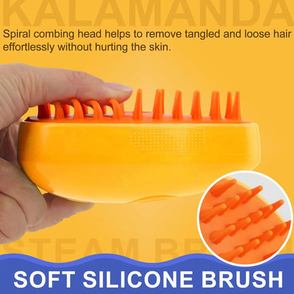 Steamy Brush Cat Dog Steam Brush Electric Sprayer for Massage Pet Grooming Tool Shedding 3 in 1 Electric Sprays Massage Combs