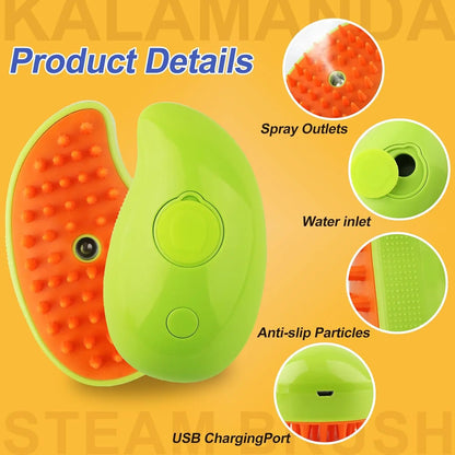 Steamy Brush Cat Dog Steam Brush Electric Sprayer for Massage Pet Grooming Tool Shedding 3 in 1 Electric Sprays Massage Combs